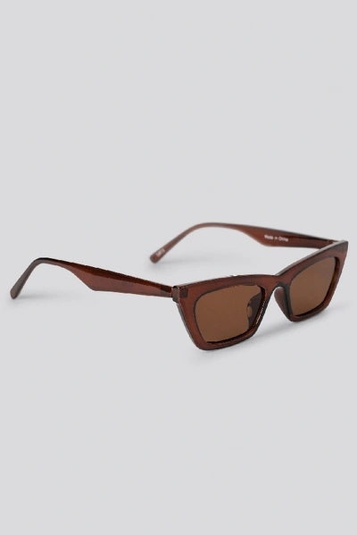 Shop Na-kd Sharp Edge Slim Sunglasses - Brown