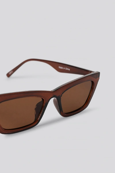 Shop Na-kd Sharp Edge Slim Sunglasses - Brown