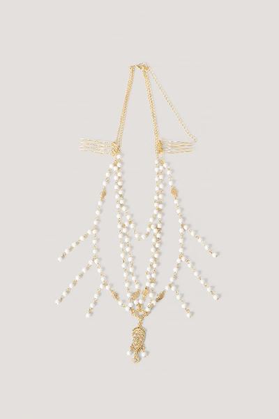 Shop Na-kd Pearl Detailed Ornament Headpiece - Gold