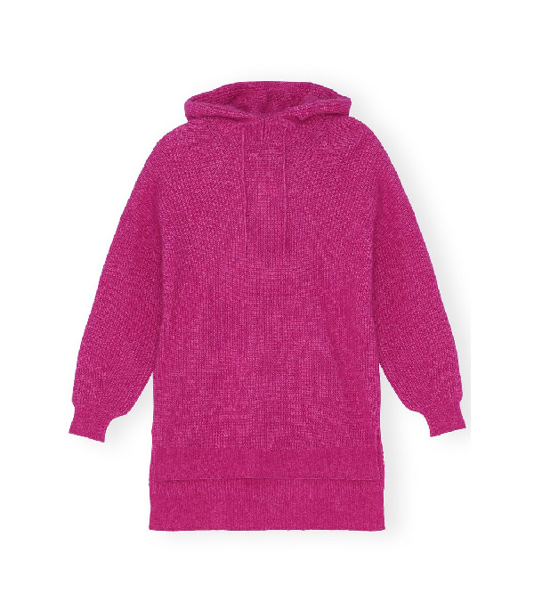 ganni soft wool knit hoodie