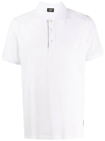 Shop Fendi Piqué Polo Shirt In White
