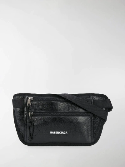 Shop Balenciaga Logo Belt Bag In Black
