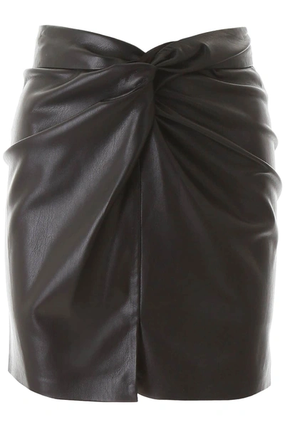 Shop Nanushka Vegan Leather Mini Skirt In Black