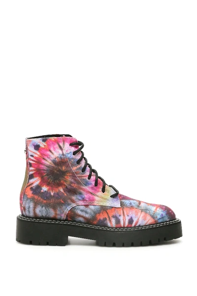 Shop Dawni Tie-dye Combat Boots In Light Blue,fuchsia,orange