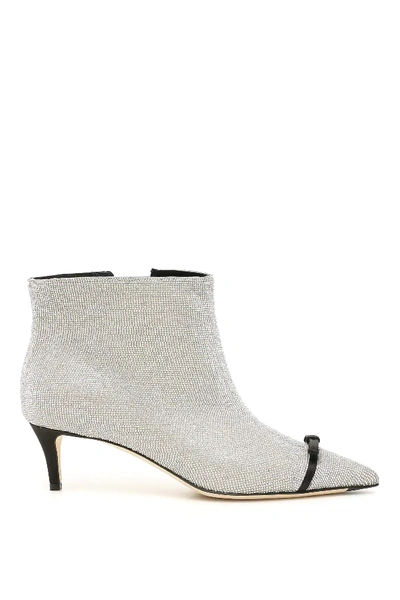 Shop Marco De Vincenzo Crystal Ankle Boots In Black,silver