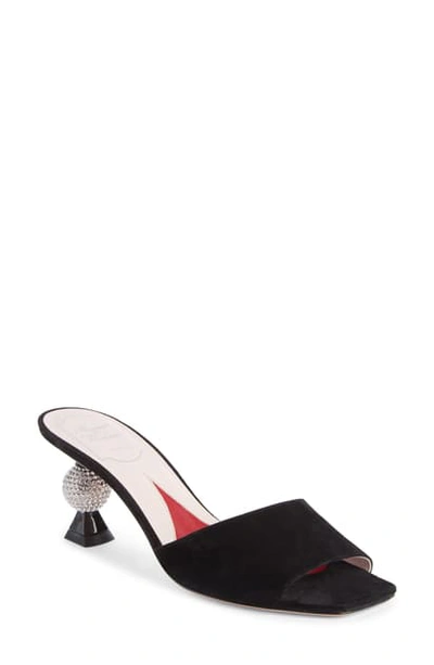 Shop Roger Vivier Marlene Strass Slide Sandal In Black