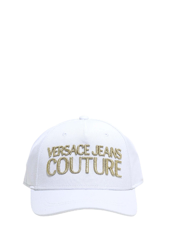 Versace Jeans Couture Embroidered Logo Baseball Cap In White | ModeSens