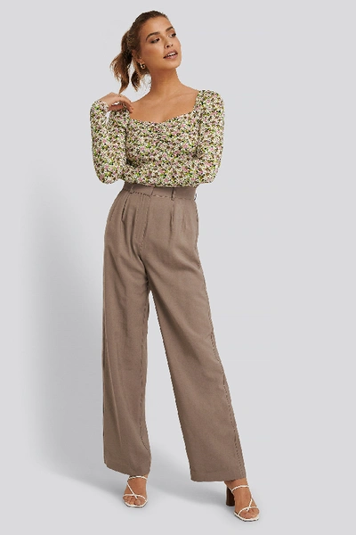Shop Buonalima X Na-kd Ruched Long Sleeve Top - Flower