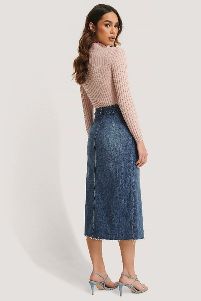 Shop Kae Sutherland X Na-kd Midi Denim Skirt Blue In Blue Denim