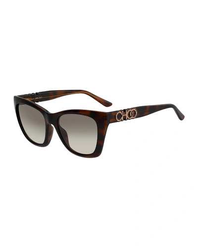 Shop Jimmy Choo Rikkigs Square Sunglasses In Dark Havana