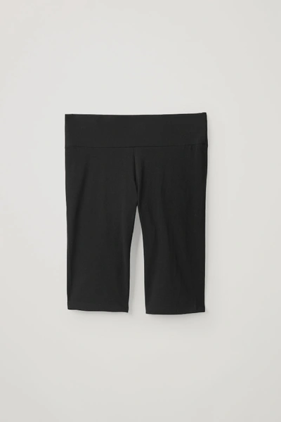 Shop Cos Cotton Jersey Slim-fit Shorts In Black