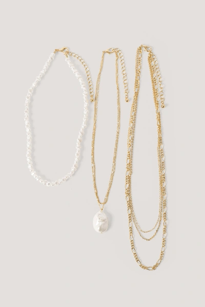Shop Na-kd Multilayered Bead Detail Necklace - Gold