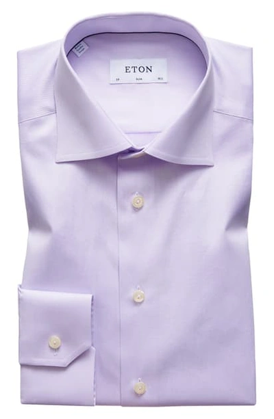 Shop Eton Slim Fit Solid Dress Shirt In Lavender
