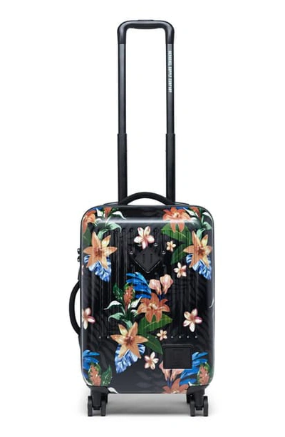 Shop Herschel Supply Co Small Trade 23-inch Rolling Suitcase In Summer Floral Black/ Ash Rose
