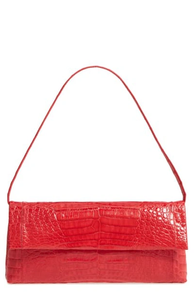 Shop Nancy Gonzalez Gotham Genuine Crocodile Clutch In Red