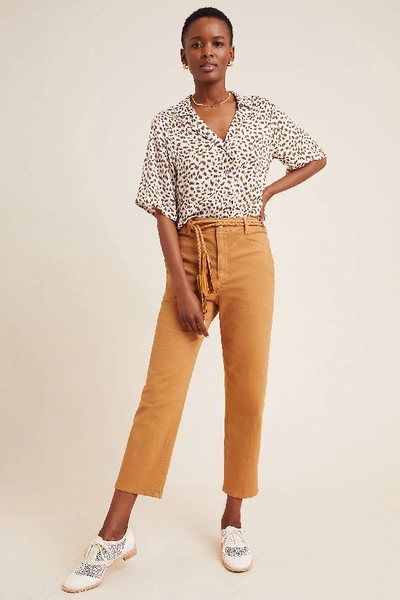 Shop Amadi Seamed Ultra High-rise Trousers In Brown