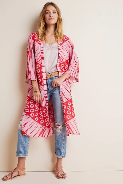 Shop Bl-nk Lia Shibori Kimono In Pink