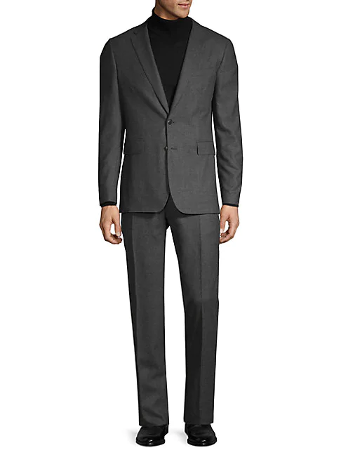 Burberry Standard-fit Wool Suit In Dark Charcoal | ModeSens