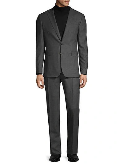 Shop Burberry Standard-fit Wool Suit In Dark Charcoal