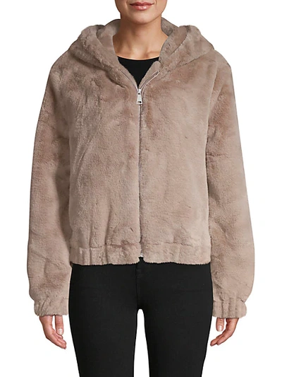 Shop Bagatelle Hooded Faux Fur Jacket In Dark Teal