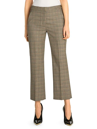 Shop Stella Mccartney Prince Of Wales Check Cropped Trousers In Black Plaid