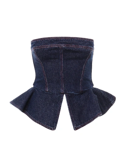 Philosophy Di Lorenzo Serafini Philosophy Denim Bustier Top In Blue