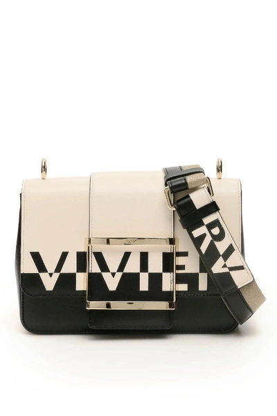 Shop Roger Vivier Call Me Tres Vivier Small Bag In Cire Nero (white)