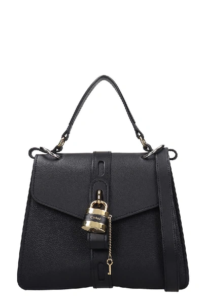 Shop Chloé Aby Media Hand Bag In Black Leather