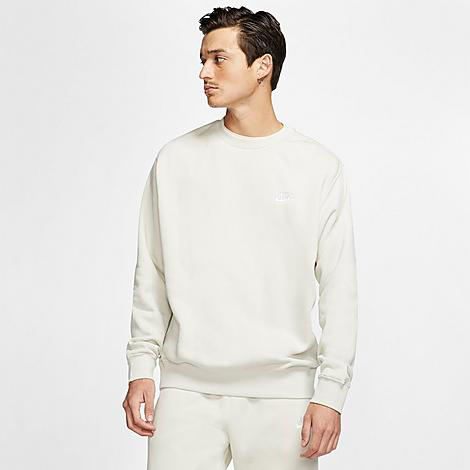 Nike Men's Sportswear Club Fleece Crewneck Sweatshirt In White | ModeSens