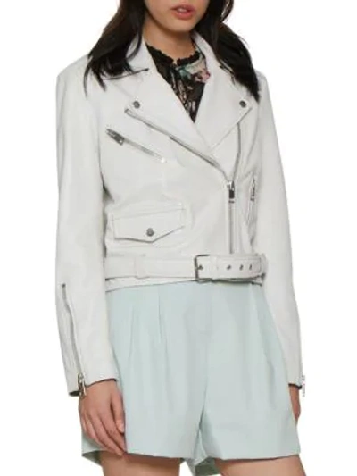 Shop Walter Baker Ellette Leather Jacket In Bright White