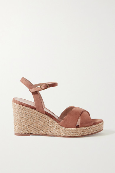 suede espadrille wedge sandals