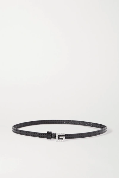 Shop Gucci Patent-leather, Silver Tone And Crystal Choker In Black