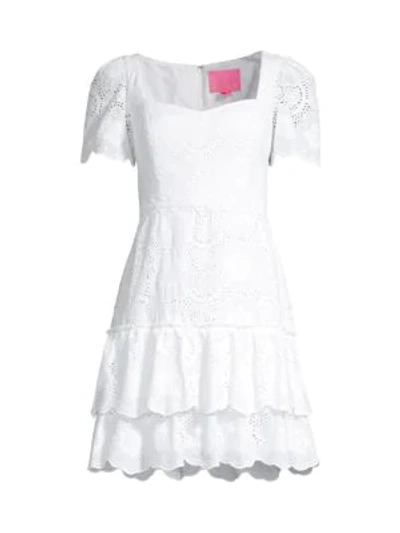 Shop Lilly Pulitzer Bonni Eyelet Dress In Resort White