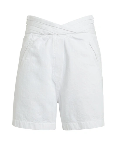 Shop Rta Ellena High-rise Denim Shorts In White