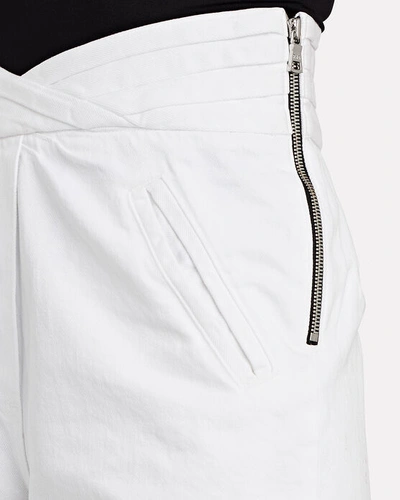 Shop Rta Ellena High-rise Denim Shorts In White