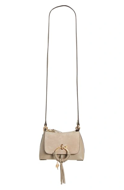 Shop See By Chloé Mini Joan Leather Crossbody Bag In Motty Grey