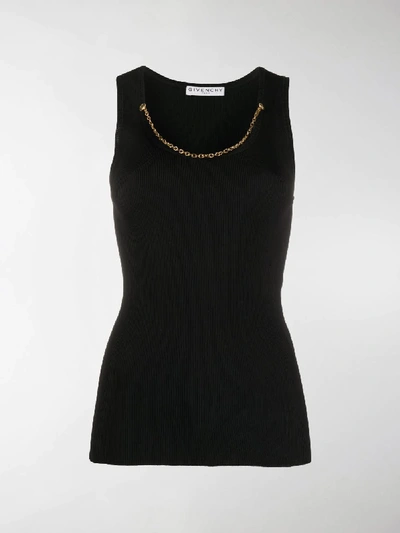 Shop Givenchy Chain Embellished Sleeveless Top In Black