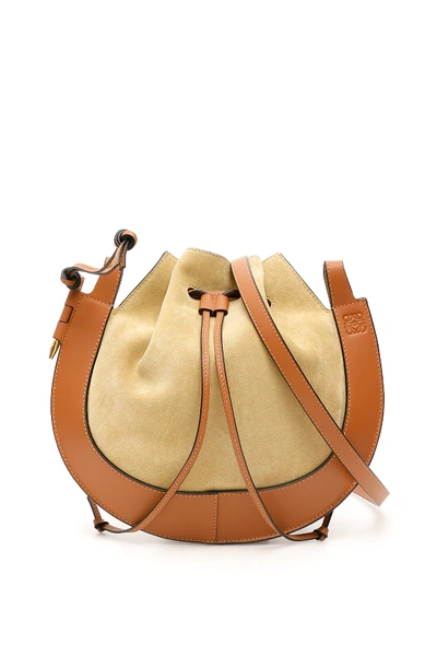 Shop Loewe Horseshoe Bag In Beige,brown