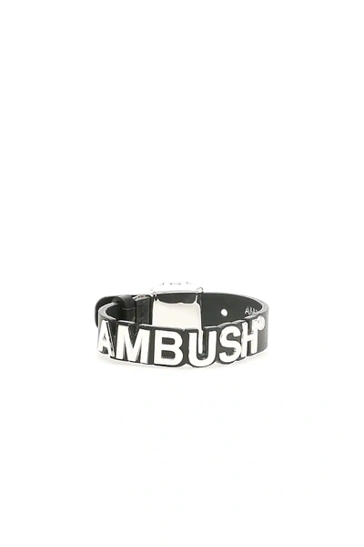 Shop Ambush Nameplate Bracelet In Black,silver