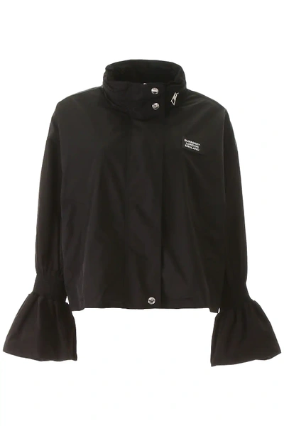 Shop Burberry Nylon Rainproof Jacket In Black