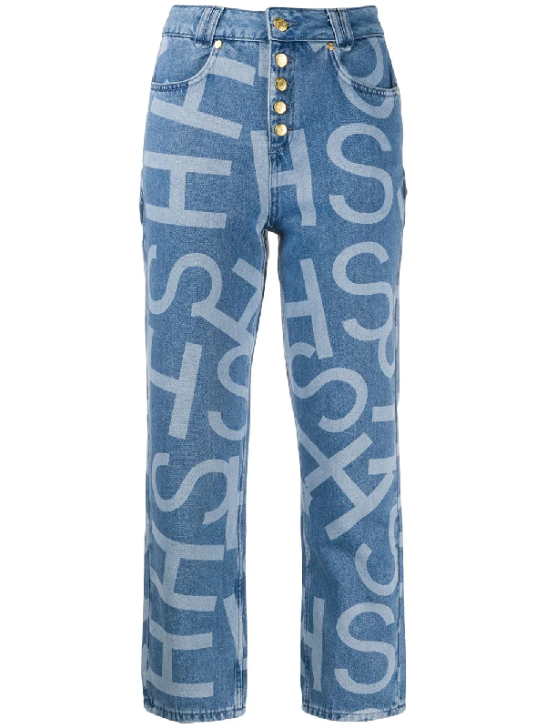 letter print jeans