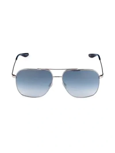 Shop Barton Perreira Men's 60mm Square Aeronaut Sunglasses In Silver