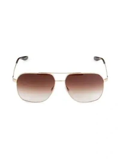 Shop Barton Perreira Men's 60mm Square Aeronaut Sunglasses In Gold