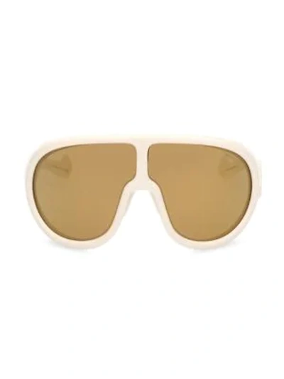 Shop Moncler 73mm Shield Sunglasses In White
