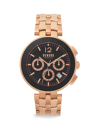 Shop Versus Logo Gent Chrono Rosegold Stainless Steel Bracelet Watch