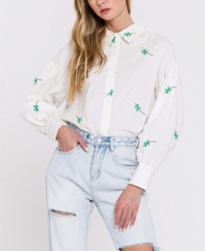 Shop English Factory Embroidered Shirts In White