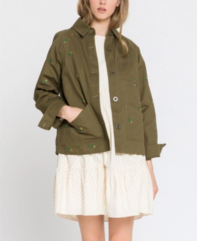 Shop English Factory Embroidery Jacket In Olive