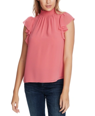 Shop 1.state Flutter-sleeve Solid Top In Cherry Blossom