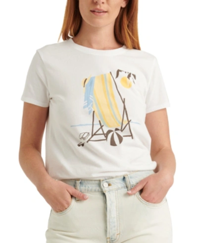 Shop Lucky Brand Beach-chair-graphic T-shirt In Lucky White