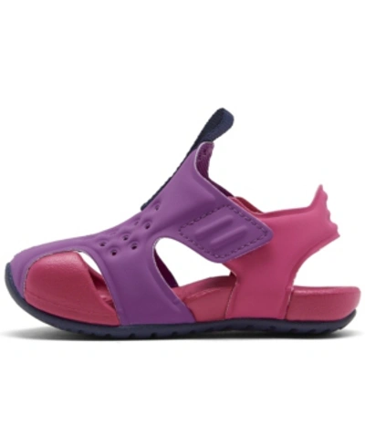 Shop Nike Toddler Girls Sunray Protect 2 Stay-put Closure Sandals From Finish Line In Purple